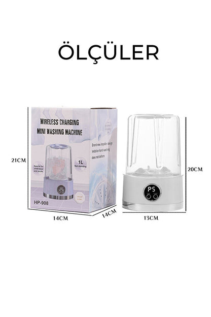 MiniWashᵀᴿ Taşınabilir Mini Çamaşır Makinesi (USB) — Küçük Evler, Kamp & Seyahat
