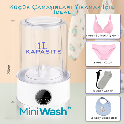 MiniWashᵀᴿ Taşınabilir Mini Çamaşır Makinesi (USB) — Küçük Evler, Kamp & Seyahat
